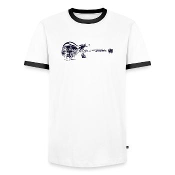 Tee shirt rock - T-shirt contrasté Homme - blanc/noir - Devant - AI Model Female 172 light (172cm) & AI Model Male 178 dark (178cm)