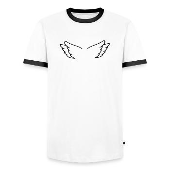 Angel Wings - Men's Ringer Shirt - white/black - Front - AI Model Female 172 light (172cm) & AI Model Male 178 dark (178cm)