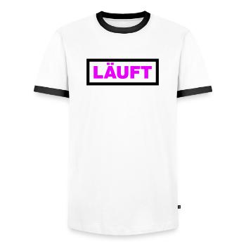 Läuft - Männer Kontrast-T-Shirt - Weiß/Schwarz - Vorne - AI Model Female 172 light (172cm) & AI Model Male 178 dark (178cm)