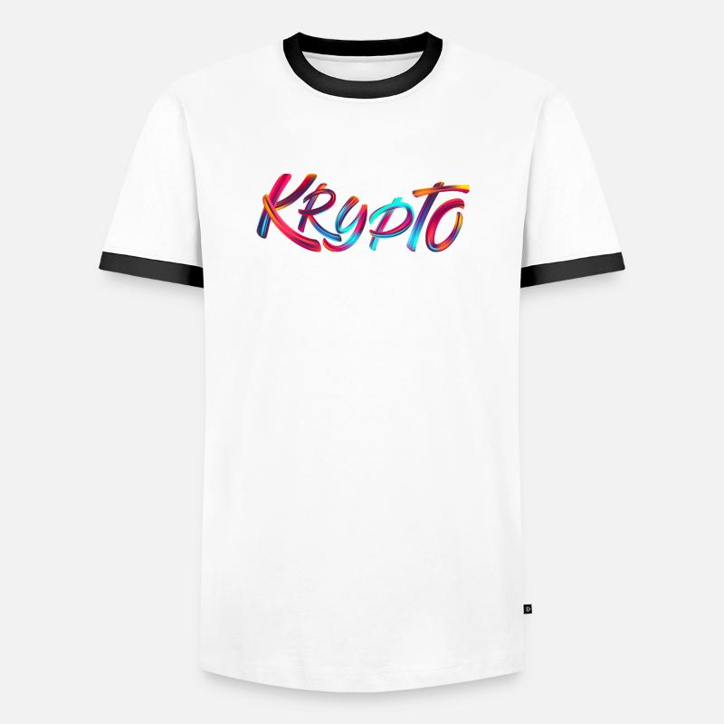 Krypto / Crypto - Männer Kontrast-T-Shirt - Weiß/Schwarz