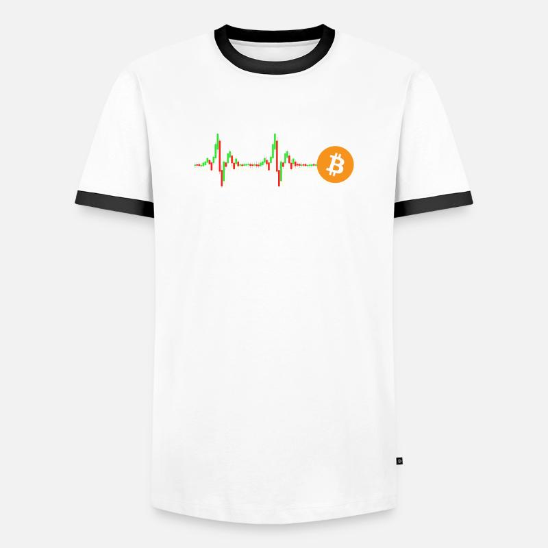 Bitcoin Chart Muster - Männer Kontrast-T-Shirt - Weiß/Schwarz