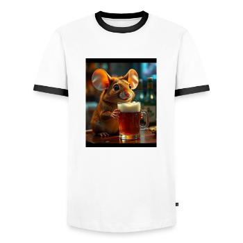 Didimaus69 - Männer Kontrast-T-Shirt - Weiß/Schwarz - Vorne - AI Model Female 172 light (172cm) & AI Model Male 178 dark (178cm)