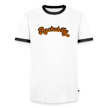 Rockabilly Retro Design in Vintage Art - Männer Kontrast-T-Shirt - Weiß/Schwarz - Vorne - AI Model Female 172 light (172cm) & AI Model Male 178 dark (178cm)