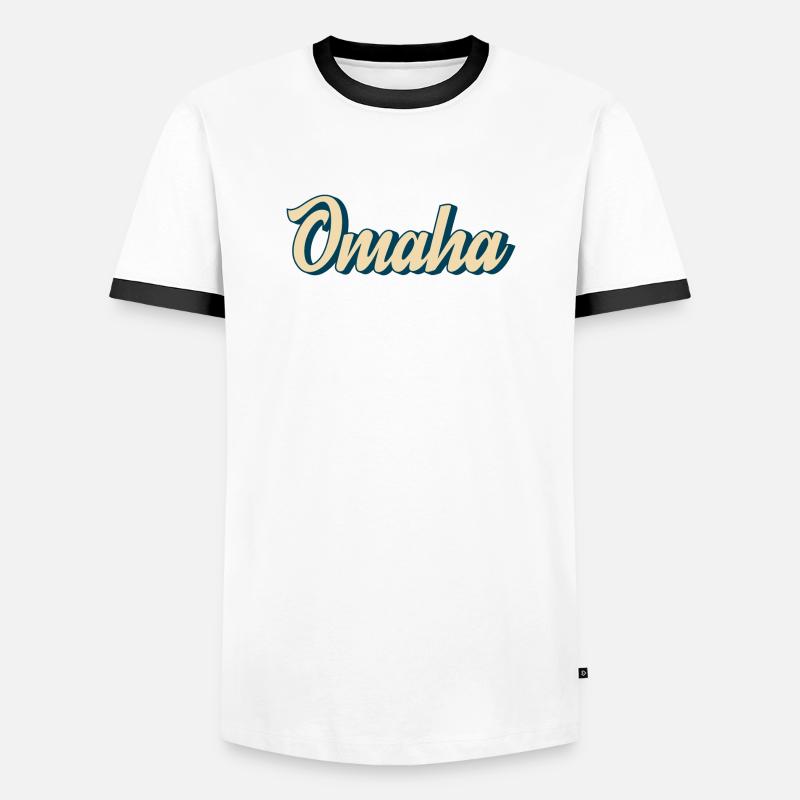Omaha Script Retro - Männer Kontrast-T-Shirt - Weiß/Schwarz