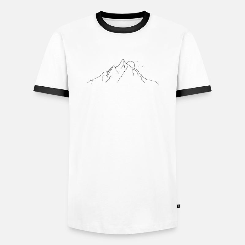 mountain - Men's Ringer Shirt - white/black