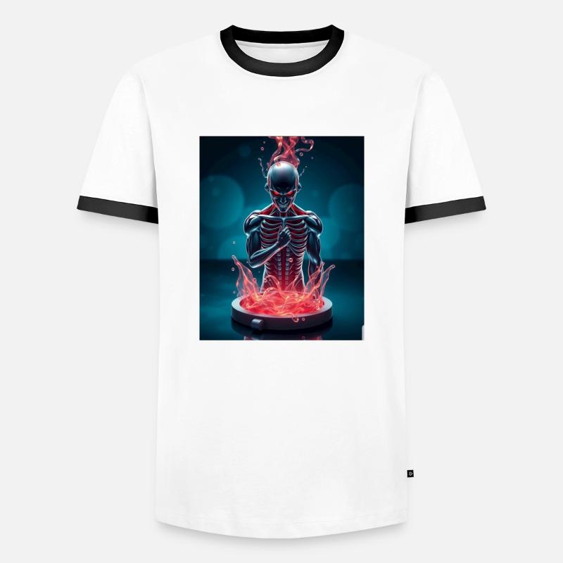 Devil - Männer Kontrast-T-Shirt - Weiß/Schwarz