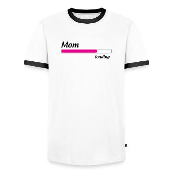 Maman loading... Please Wait - Future Mère - T-shirt contrasté Homme - blanc/noir - Devant - AI Model Female 172 light (172cm) & AI Model Male 178 dark (178cm)