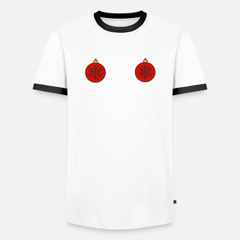 Weihnachtskugeln - Männer Kontrast-T-Shirt - Weiß/Schwarz