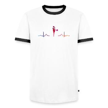 Cheerpom pom girls Mom Cheerleading - T-shirt contrasté Homme - blanc/noir - Devant - AI Model Female 172 light (172cm) & AI Model Male 178 dark (178cm)