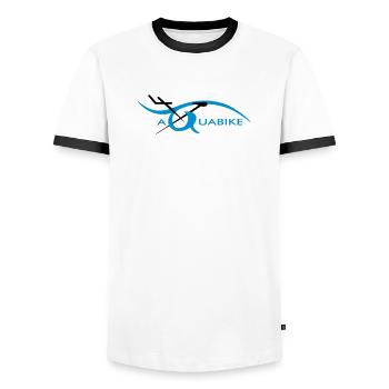 aquabike - T-shirt contrasté Homme - blanc/noir - Devant - AI Model Female 172 light (172cm) & AI Model Male 178 dark (178cm)