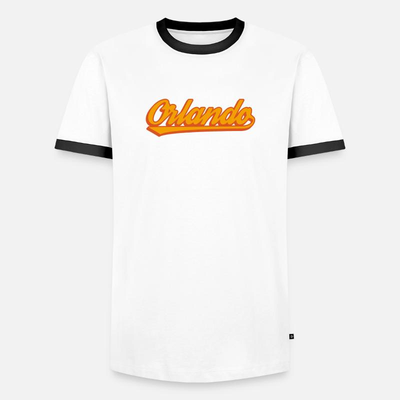 Orlando Retro Script - Men's Ringer Shirt - white/black
