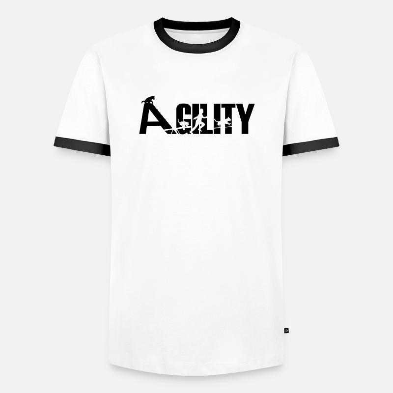 Agility - Männer Kontrast-T-Shirt - Weiß/Schwarz