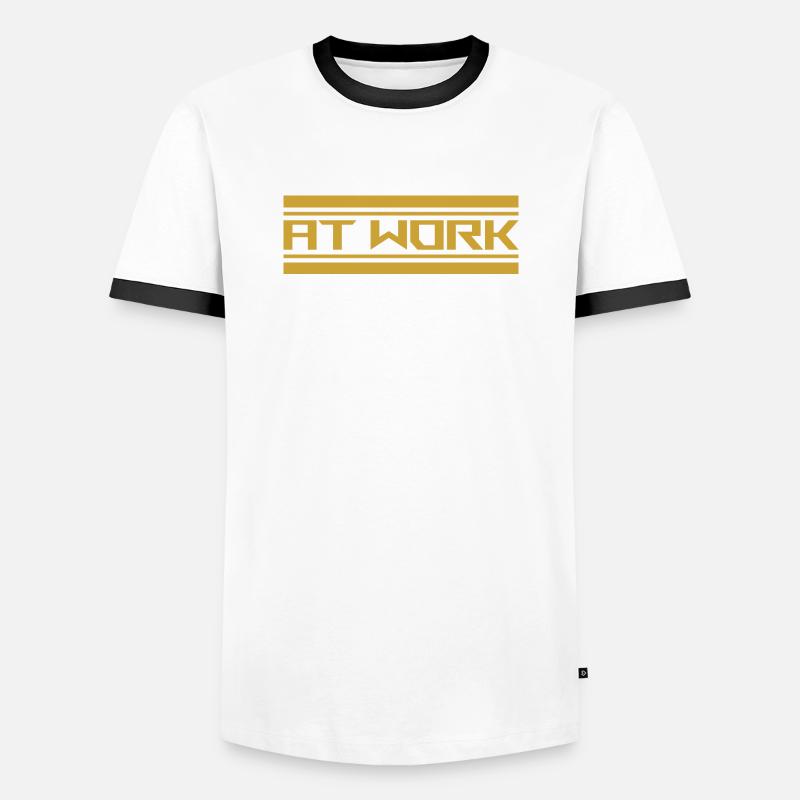at work - Men's Ringer Shirt - white/black