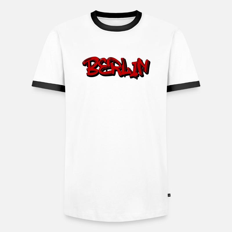 Berlin Graffiti Style - Männer Kontrast-T-Shirt - Weiß/Schwarz
