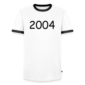 2004 20th birthday year black - Men's Ringer Shirt - white/black - Front - AI Model Female 172 light (172cm) & AI Model Male 178 dark (178cm)