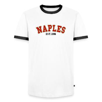 Neapel gegründet 1996 - Männer Kontrast-T-Shirt - Weiß/Schwarz - Vorne - AI Model Female 172 light (172cm) & AI Model Male 178 dark (178cm)