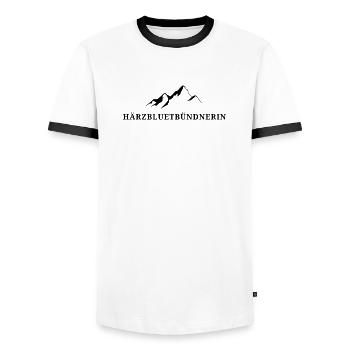 Härzbluetbündnerin Stolze Bündnerin Grisons - T-shirt contrasté Homme - blanc/noir - Devant - AI Model Female 172 light (172cm) & AI Model Male 178 dark (178cm)
