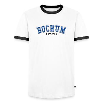 Bochum gegründet 2006 - Männer Kontrast-T-Shirt - Weiß/Schwarz - Vorne - AI Model Female 172 light (172cm) & AI Model Male 178 dark (178cm)