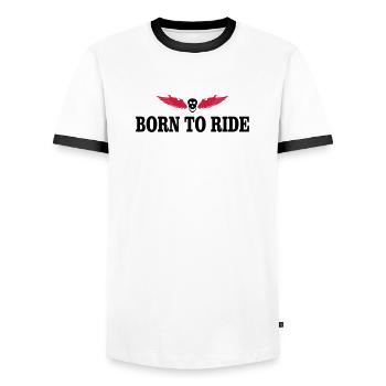 Funny gifts for bikers - Men's Ringer Shirt - white/black - Front - AI Model Female 172 light (172cm) & AI Model Male 178 dark (178cm)
