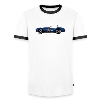 Classic Racer 99 – Vintage Racing Car - Men's Ringer Shirt - white/black - Front - AI Model Female 172 light (172cm) & AI Model Male 178 dark (178cm)