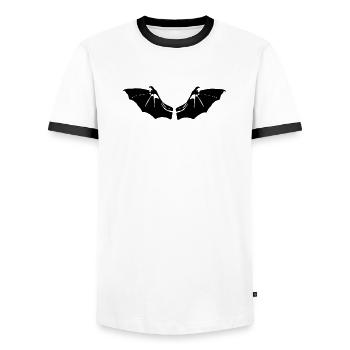 Bat Wings - Men's Ringer Shirt - white/black - Front - AI Model Female 172 light (172cm) & AI Model Male 178 dark (178cm)