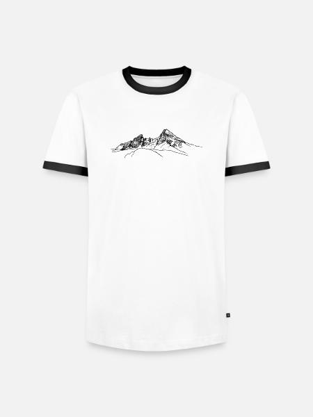 watzmann, Berchtesgaden, Bavarian Alps, Mountain - Men's Ringer Shirt - white/black