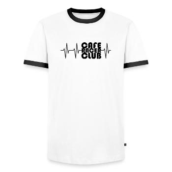 Pulse Caferacer Club Moto Heartbeat Club - T-shirt contrasté Homme - blanc/noir - Devant - AI Model Female 172 light (172cm) & AI Model Male 178 dark (178cm)