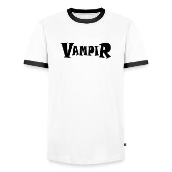 Vampire - Men's Ringer Shirt - white/black - Front - AI Model Female 172 light (172cm) & AI Model Male 178 dark (178cm)
