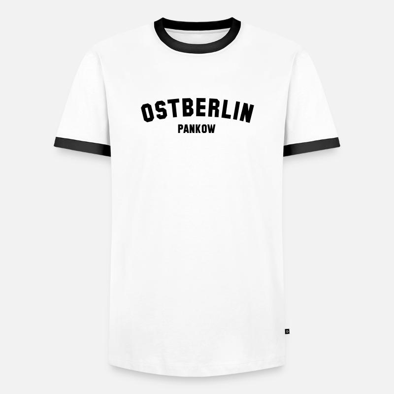 PANKOW - Männer Kontrast-T-Shirt - Weiß/Schwarz