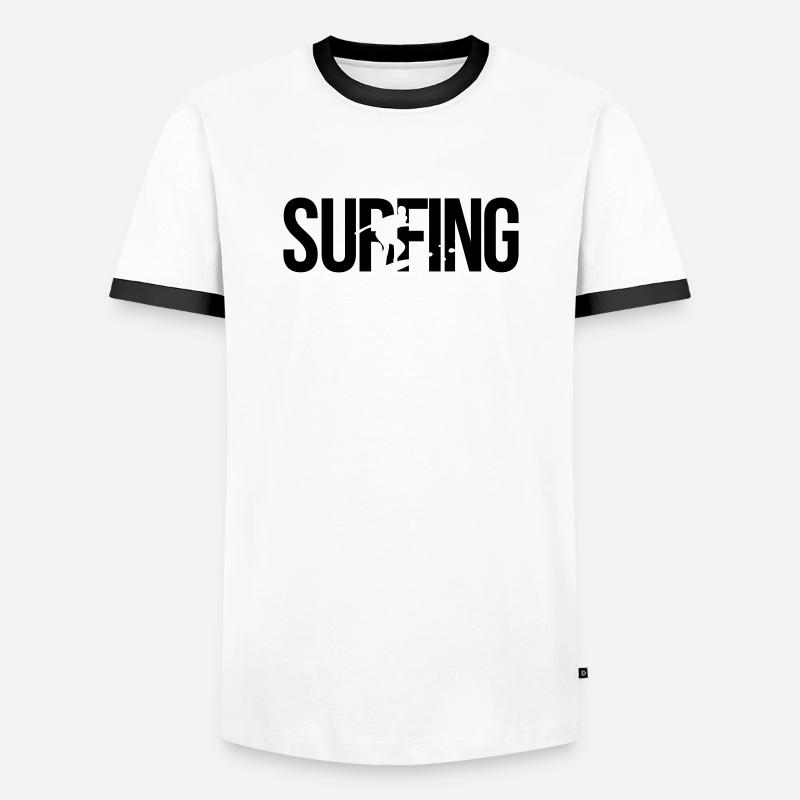 surfing - Men's Ringer Shirt - white/black