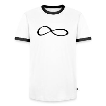 Infinity Sign Symbol - Men's Ringer Shirt - white/black - Front - AI Model Female 172 light (172cm) & AI Model Male 178 dark (178cm)