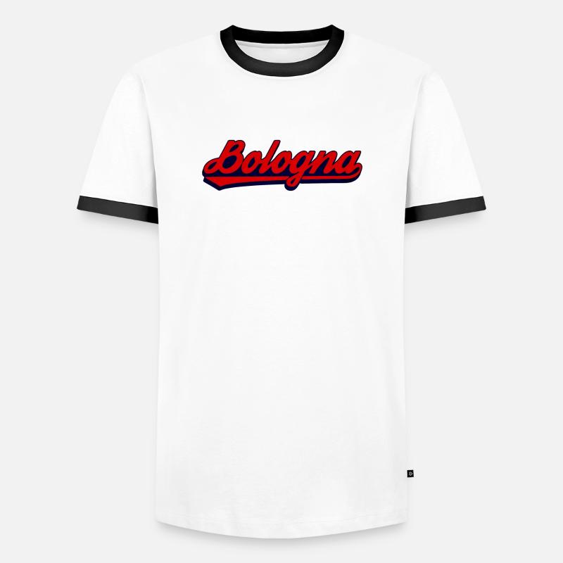 Bologna Script Retro Design - Men's Ringer Shirt - white/black