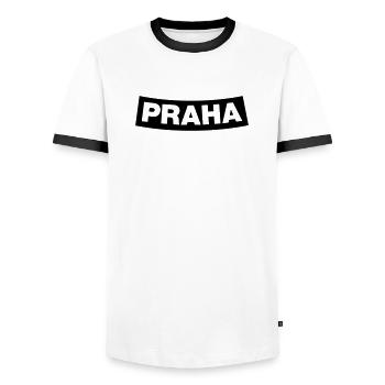 Praha Chapter Element 1C (JGA MC-Rocker-Style) - Men's Ringer Shirt - white/black - Front - AI Model Female 172 light (172cm) & AI Model Male 178 dark (178cm)