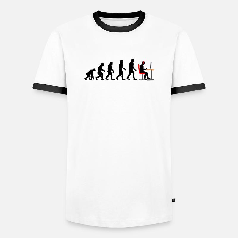 Gamer Evolution 2 - Männer Kontrast-T-Shirt - Weiß/Schwarz
