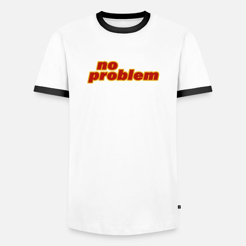 no problem - Men's Ringer Shirt - white/black
