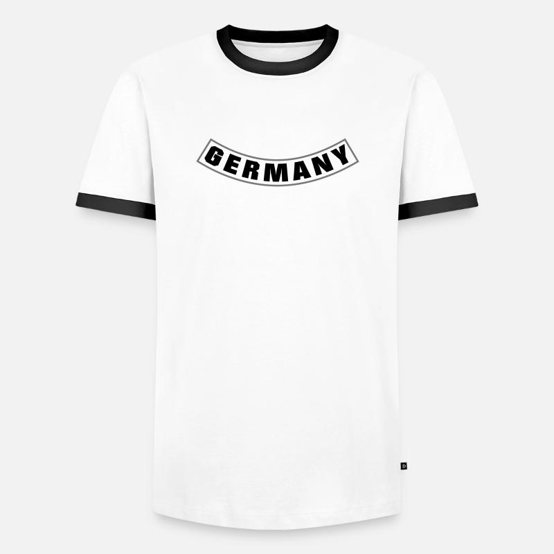 Germany Rocker Patch Bottom Rocker - Männer Kontrast-T-Shirt - Weiß/Schwarz