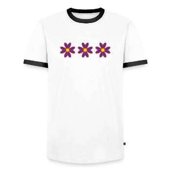 BLUME. BLUME. NATUR. ÖKOLOGIE. GLÜCK. ZEN - Männer Kontrast-T-Shirt - Weiß/Schwarz - Vorne - AI Model Female 172 light (172cm) & AI Model Male 178 dark (178cm)