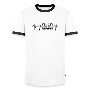 pulse raceday formula racing symbol icon heartbeat - Men's Ringer Shirt - white/black - Front - AI Model Female 172 light (172cm) & AI Model Male 178 dark (178cm)