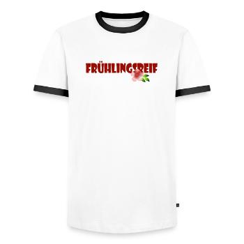 SPRING RIPE - Men's Ringer Shirt - white/black - Front - AI Model Female 172 light (172cm) & AI Model Male 178 dark (178cm)