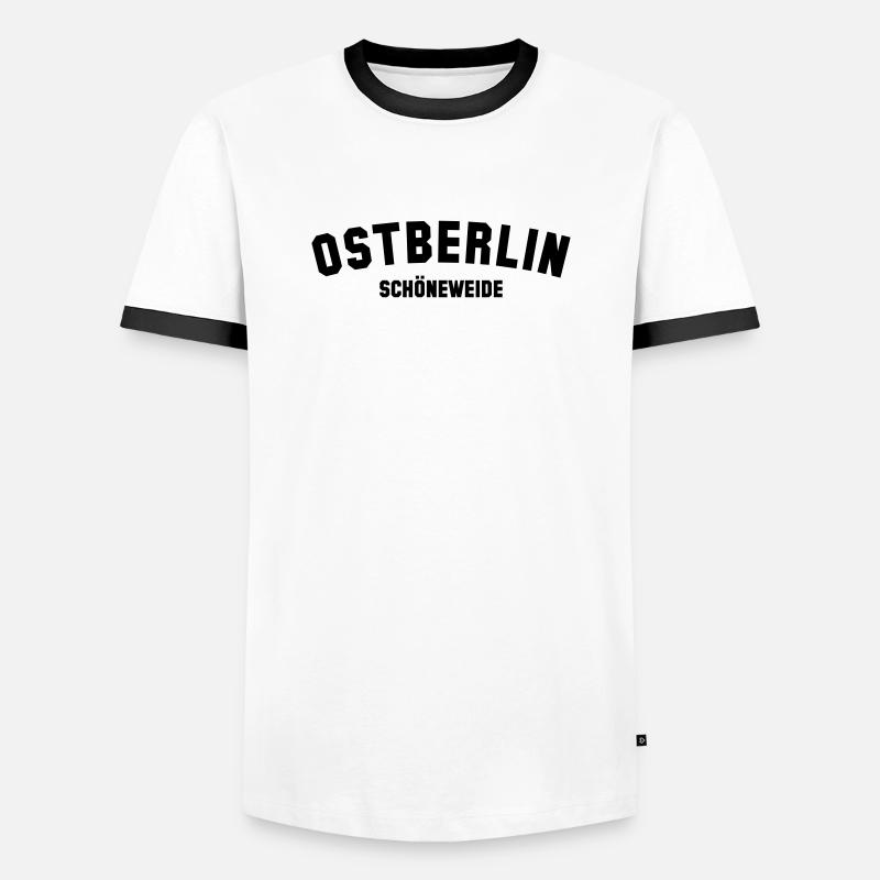SCHÖNEWEIDE - Männer Kontrast-T-Shirt - Weiß/Schwarz