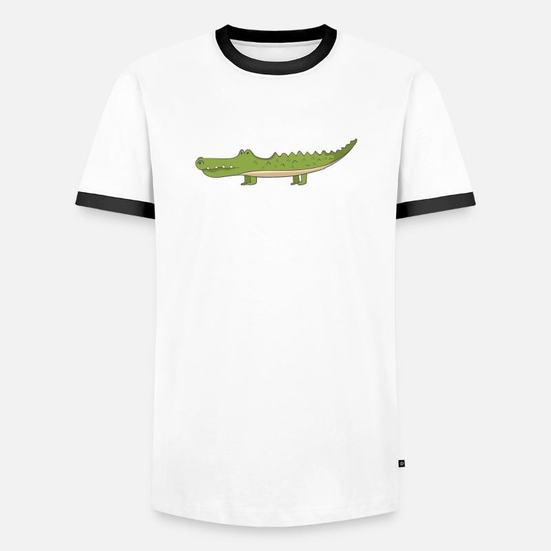 crocodile - Men's Ringer Shirt - white/black