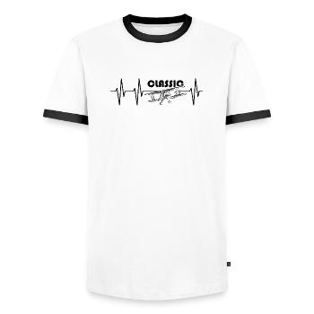 pulse aviation illustration airplane flying icon - Men's Ringer Shirt - white/black - Front - AI Model Female 172 light (172cm) & AI Model Male 178 dark (178cm)