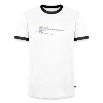 Rochers de Gibraltar | Lineart Coast - T-shirt contrasté Homme - blanc/noir - Devant - AI Model Female 172 light (172cm) & AI Model Male 178 dark (178cm)