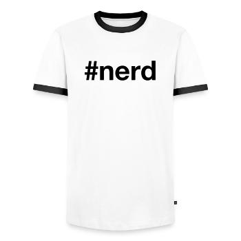 Nerd Hashtag Gamer - Men's Ringer Shirt - white/black - Front - AI Model Female 172 light (172cm) & AI Model Male 178 dark (178cm)