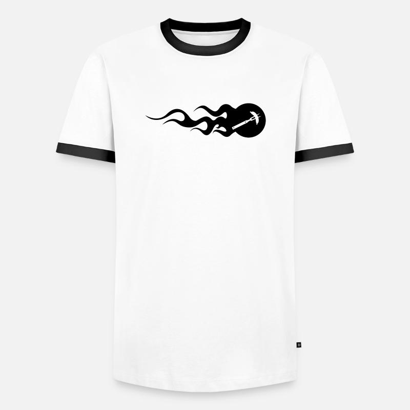 BBQ - Grillen - Männer Kontrast-T-Shirt - Weiß/Schwarz