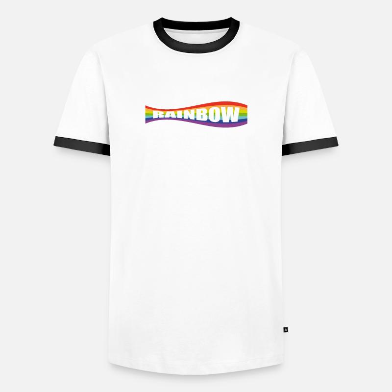Rainbow flag variation - Männer Kontrast-T-Shirt - Weiß/Schwarz