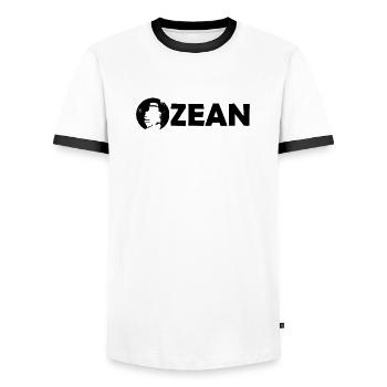 schiff mond Symbol Ozean Wasser Meer See Kapitän - Männer Kontrast-T-Shirt - Weiß/Schwarz - Vorne - AI Model Female 172 light (172cm) & AI Model Male 178 dark (178cm)