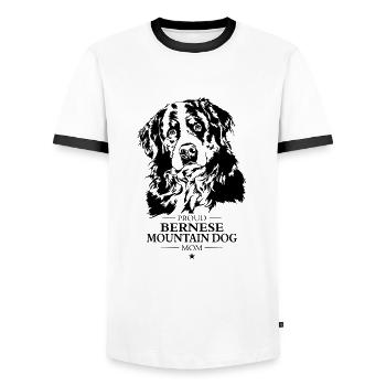 Bouvier bernois Maman Hunde Hund Wilsigns - T-shirt contrasté Homme - blanc/noir - Devant - AI Model Female 172 light (172cm) & AI Model Male 178 dark (178cm)