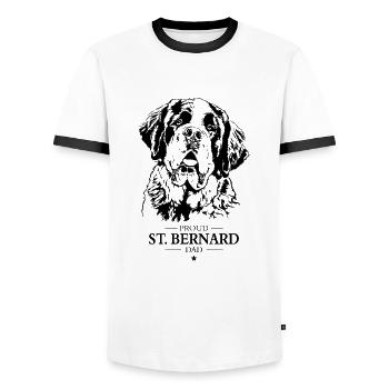 St Bernard Dad Hunde Hund Bernhardiner Wilsigns - Männer Kontrast-T-Shirt - Weiß/Schwarz - Vorne - AI Model Female 172 light (172cm) & AI Model Male 178 dark (178cm)