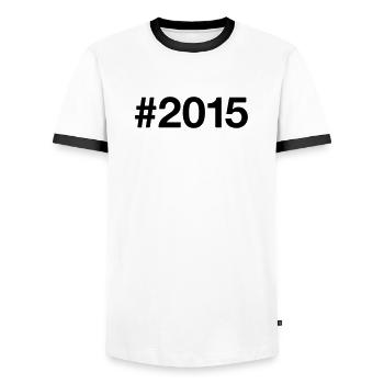 2015 Jahrgang 11 Jahre 11. Geburtstag - Männer Kontrast-T-Shirt - Weiß/Schwarz - Vorne - AI Model Female 172 light (172cm) & AI Model Male 178 dark (178cm)